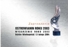 Zaproszenie : Ostrowianin Roku 2003, Wydarzenie Roku 2003