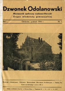 Dzwonek Odolanowski, 1946, Rok I, nr 1
