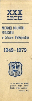 XXX-lecie Miejskiej Biblioteki Publicznej w Ostrowie Wielkopolskim