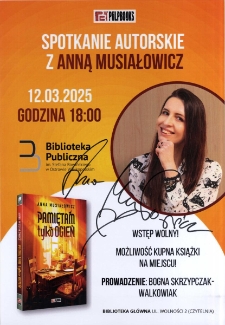 Spotkanie autorskie z Anną Musiałowicz, 12.03.2025