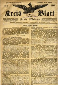 Kreis-Blatt fuer den Kreis Adelnau 1882.01.01 nr1