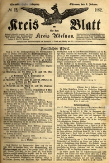 Kreis-Blatt fuer den Kreis Adelnau 1882.02.09 nr12