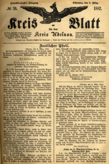 Kreis-Blatt fuer den Kreis Adelnau 1882.03.09 nr20