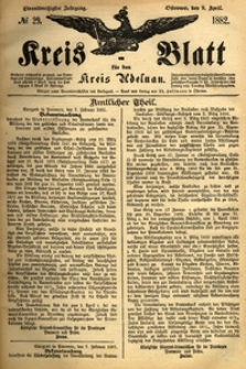 Kreis-Blatt fuer den Kreis Adelnau 1882.04.09 nr29