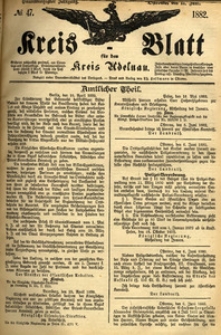 Kreis-Blatt fuer den Kreis Adelnau 1882.06.11 nr47