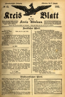 Kreis-Blatt fuer den Kreis Adelnau 1882.08.06 nr63