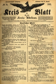 Kreis-Blatt fuer den Kreis Adelnau 1882.08.31 nr70