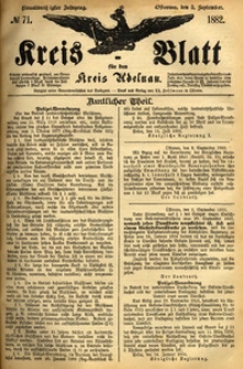 Kreis-Blatt fuer den Kreis Adelnau 1882.09.03 nr71