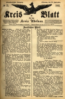 Kreis-Blatt fuer den Kreis Adelnau 1882.09.10 nr73