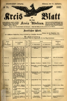 Kreis-Blatt fuer den Kreis Adelnau 1882.09.14 nr74