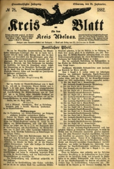 Kreis-Blatt fuer den Kreis Adelnau 1882.09.28 nr78