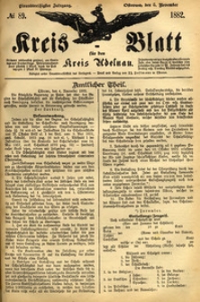 Kreis-Blatt fuer den Kreis Adelnau 1882.11.05 nr89