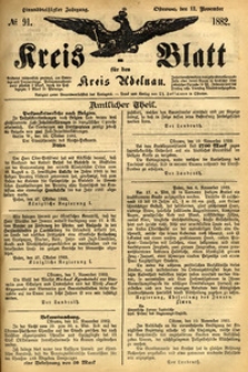 Kreis-Blatt fuer den Kreis Adelnau 1882.11.12 nr91