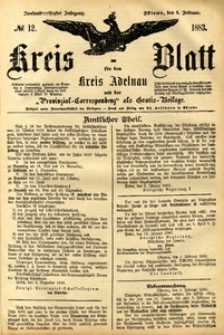 Kreis-Blatt fuer den Kreis Adelnau 1883.02.08 nr12