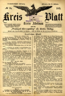 Kreis-Blatt fuer den Kreis Adelnau 1883.02.15 nr14