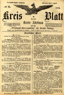 Kreis-Blatt fuer den Kreis Adelnau 1883.04.08 nr29