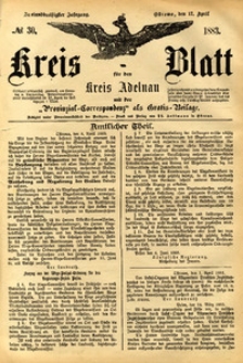 Kreis-Blatt fuer den Kreis Adelnau 1883.04.12 nr30