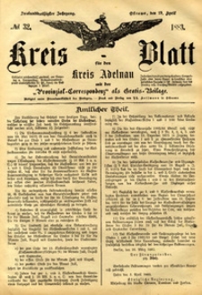 Kreis-Blatt fuer den Kreis Adelnau 1883.04.19 nr32