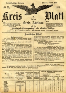 Kreis-Blatt fuer den Kreis Adelnau 1883.04.22 nr33