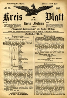 Kreis-Blatt fuer den Kreis Adelnau 1883.04.29 nr35