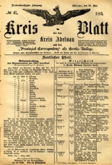 Kreis-Blatt fuer den Kreis Adelnau 1883.05.20 nr41
