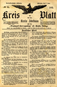 Kreis-Blatt fuer den Kreis Adelnau 1883.06.03 nr45