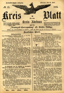 Kreis-Blatt fuer den Kreis Adelnau 1883.06.10 nr47