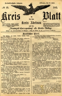 Kreis-Blatt fuer den Kreis Adelnau 1883.06.14 nr48