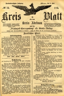 Kreis-Blatt fuer den Kreis Adelnau 1883.07.05 nr54