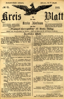 Kreis-Blatt fuer den Kreis Adelnau 1883.08.12 nr65