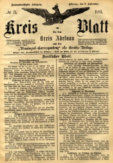 Kreis-Blatt fuer den Kreis Adelnau 1883.09.02 nr71