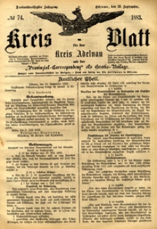 Kreis-Blatt fuer den Kreis Adelnau 1883.09.13 nr74