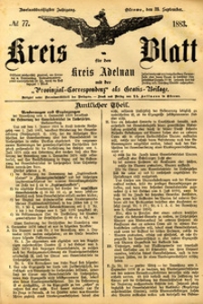 Kreis-Blatt fuer den Kreis Adelnau 1883.09.23 nr77