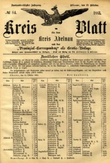 Kreis-Blatt fuer den Kreis Adelnau 1883.10.18 nr84