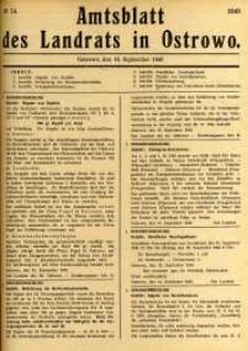 Amtsblatt des Landrats in Ostrowo 1943.09.16 nr74
