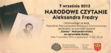 Narodowe czytanie Aleksandra Fredry