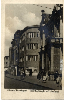 Ostrowo Warthegan Bahnhofstrasse mit Postamt